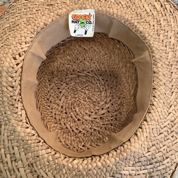 Vintage Goofys Hat Co Straw Sun Hat with Blue Mickey Mouse Band Large - Picture 5 of 6